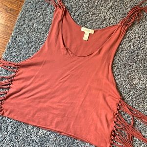 Forever 21 pink fringe tank top